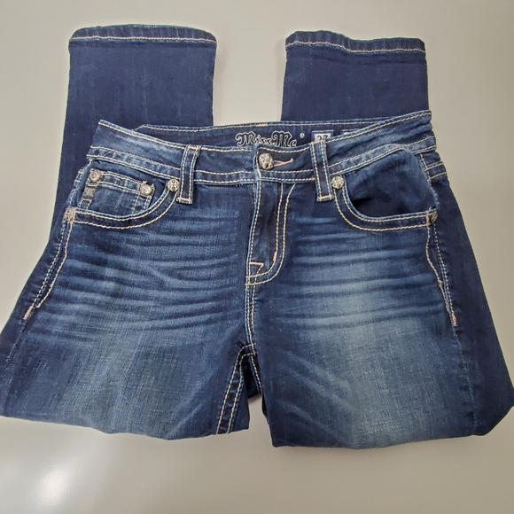 Miss Me unique  midrise Capri jeans with embroidered pockets size 27 - Picture 13 of 15